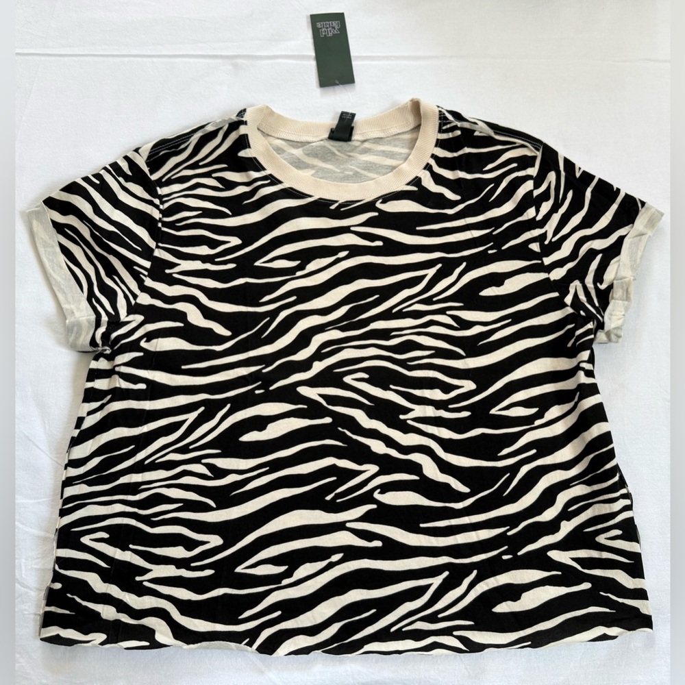 Wild Fable Zebra-Print Crop Top